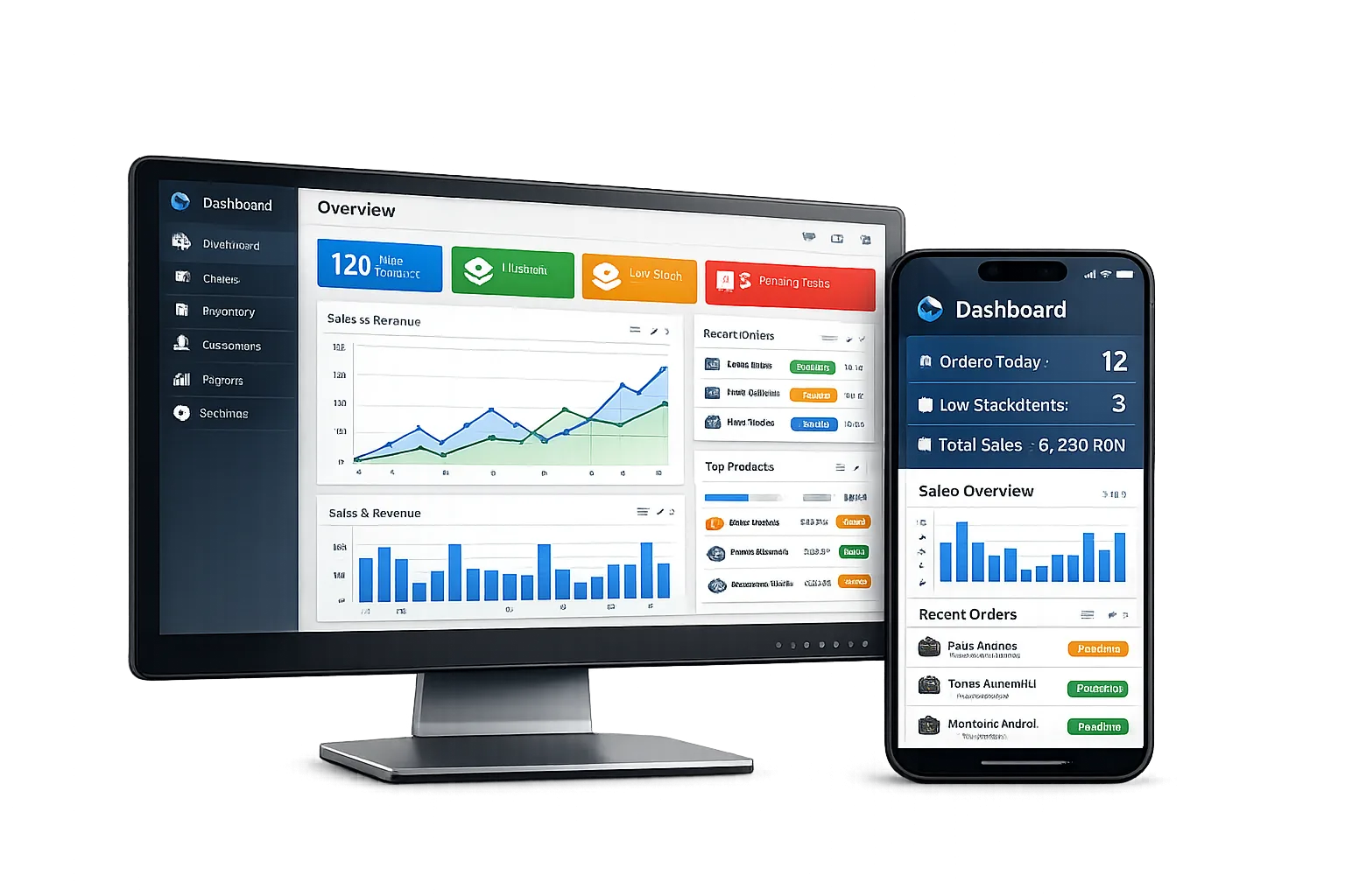 Mockup desktop si telefon pentru servicii web WebCircle